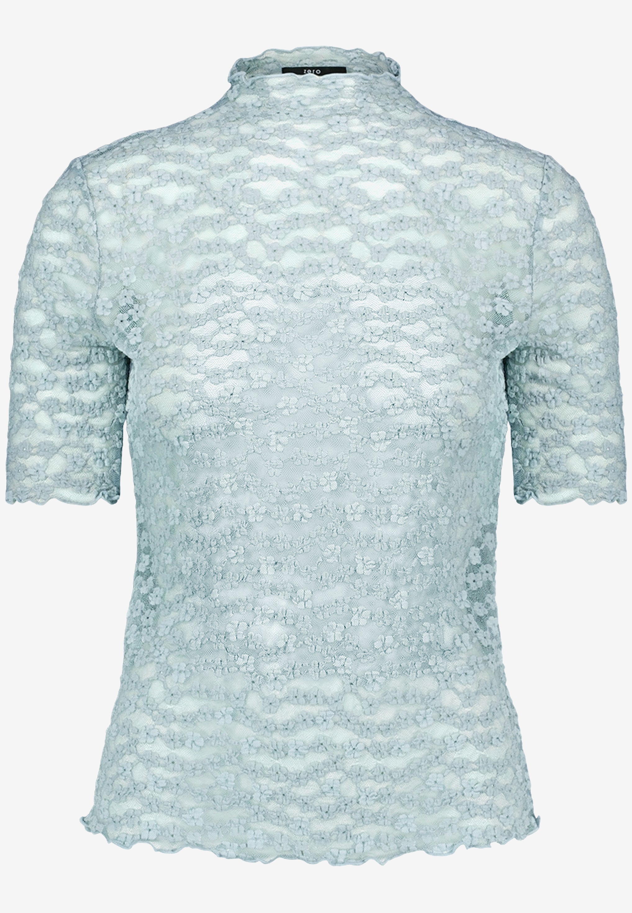 Spitzenshirt - Stehkragen