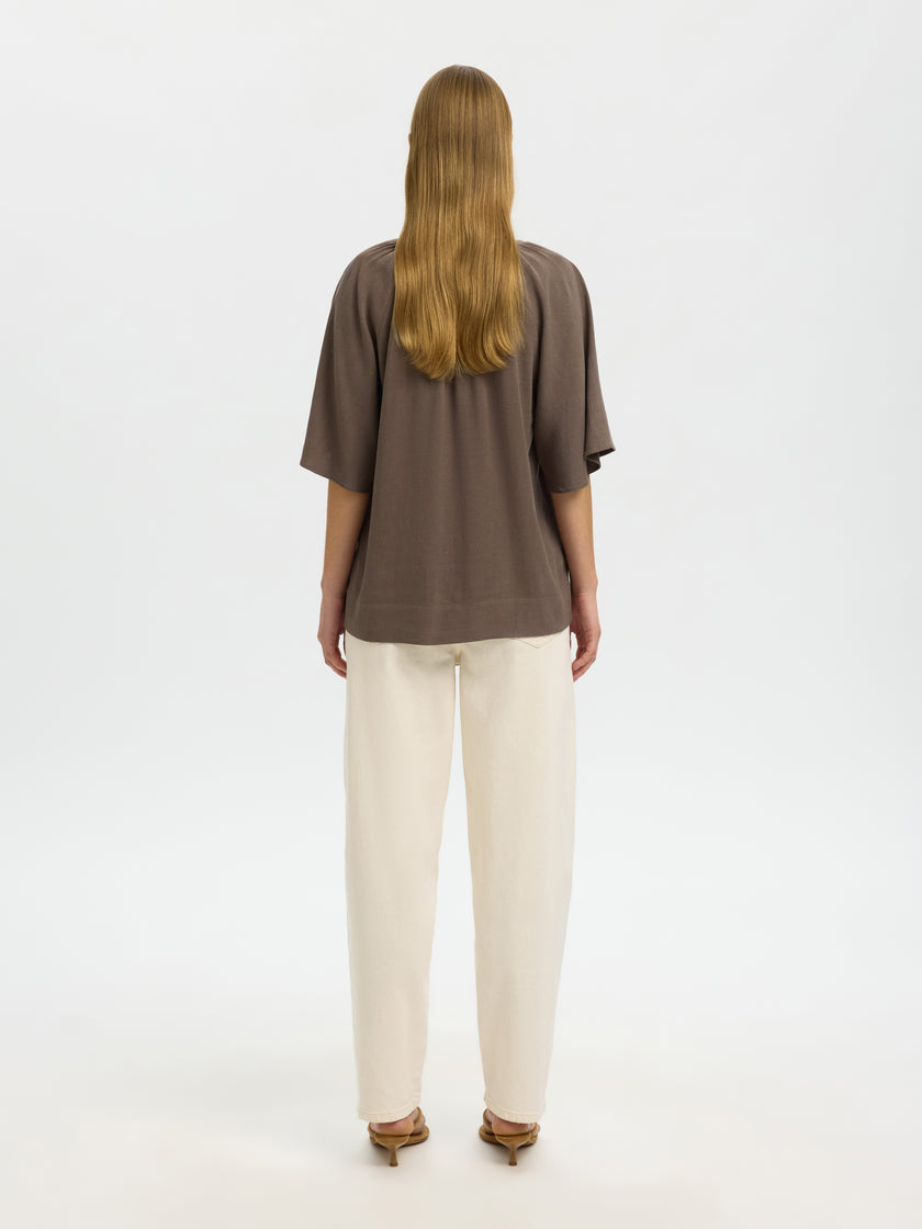 Bluse - Leinenmix