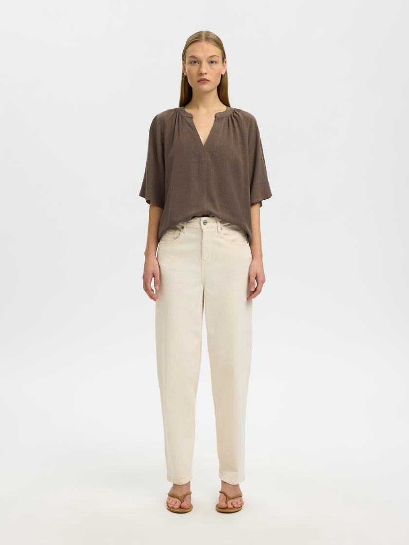 Bluse - Leinenmix