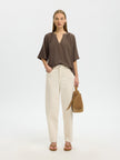 Bluse - Leinenmix