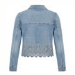 Jeansjacke - Lochstickerei