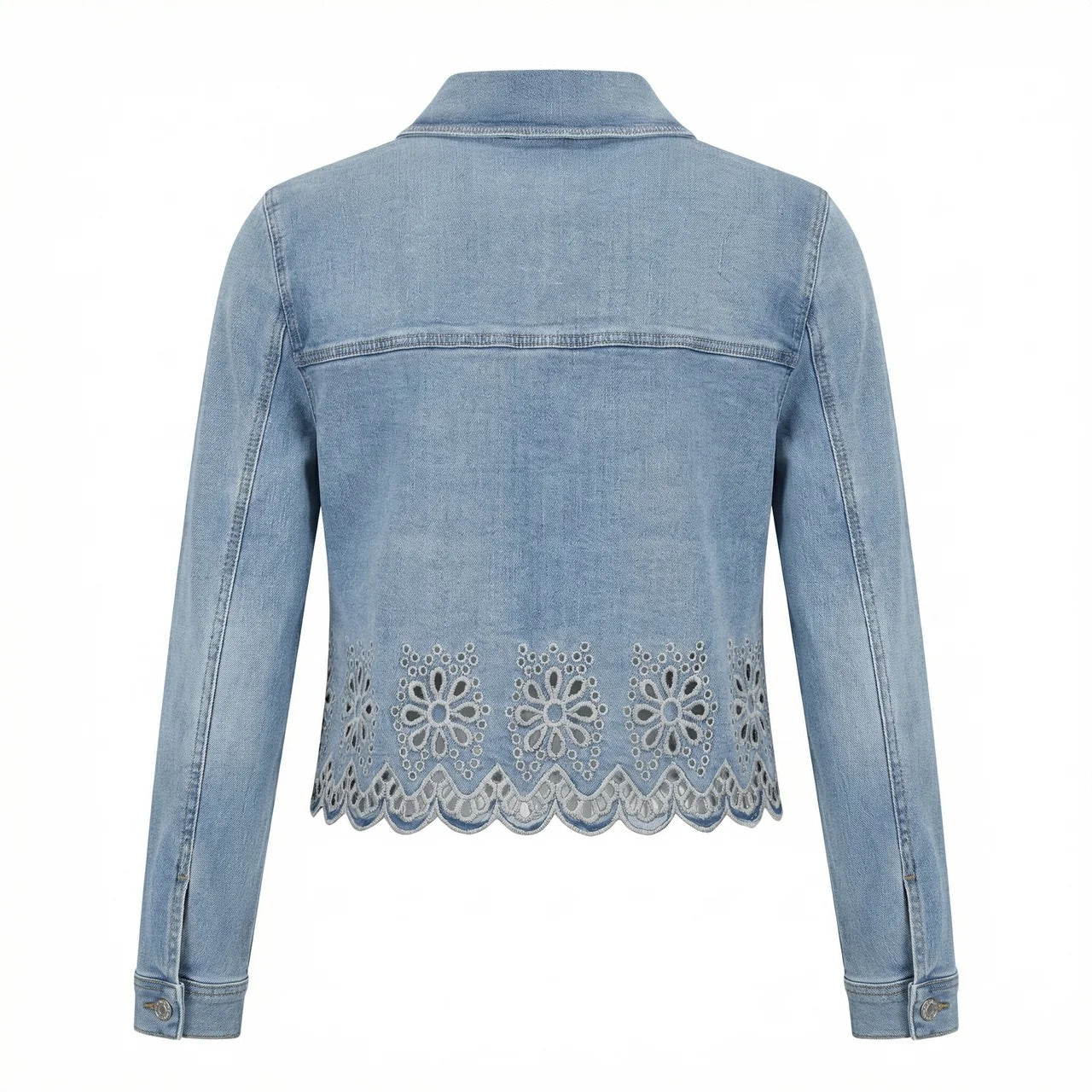 Jeansjacke - Lochstickerei