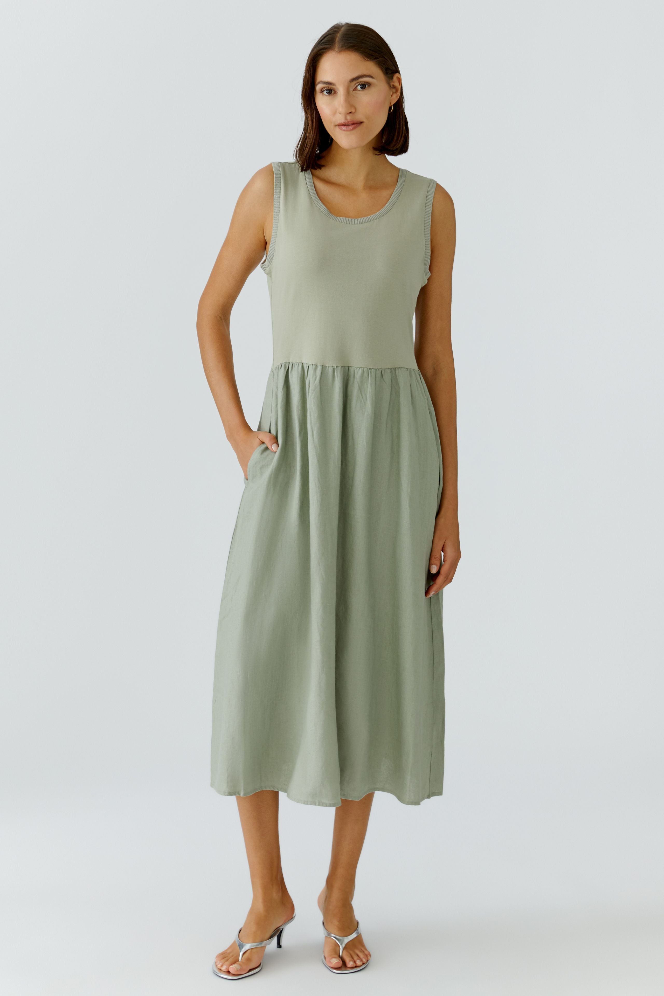 Midikleid - Baumwoll- Leinenmix