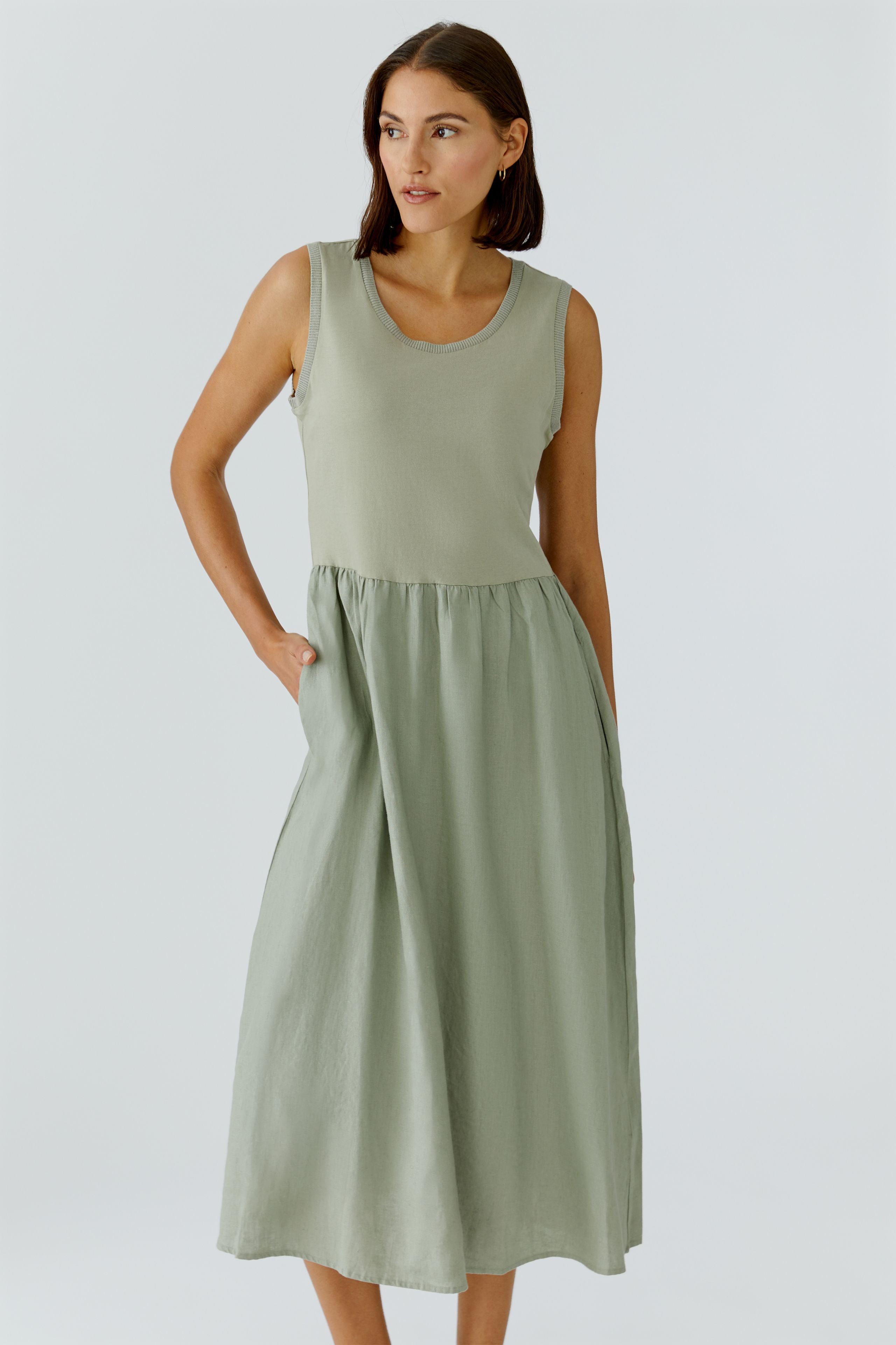 Midikleid - Baumwoll- Leinenmix