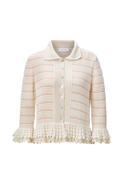 Strickcardigan - Rüschen