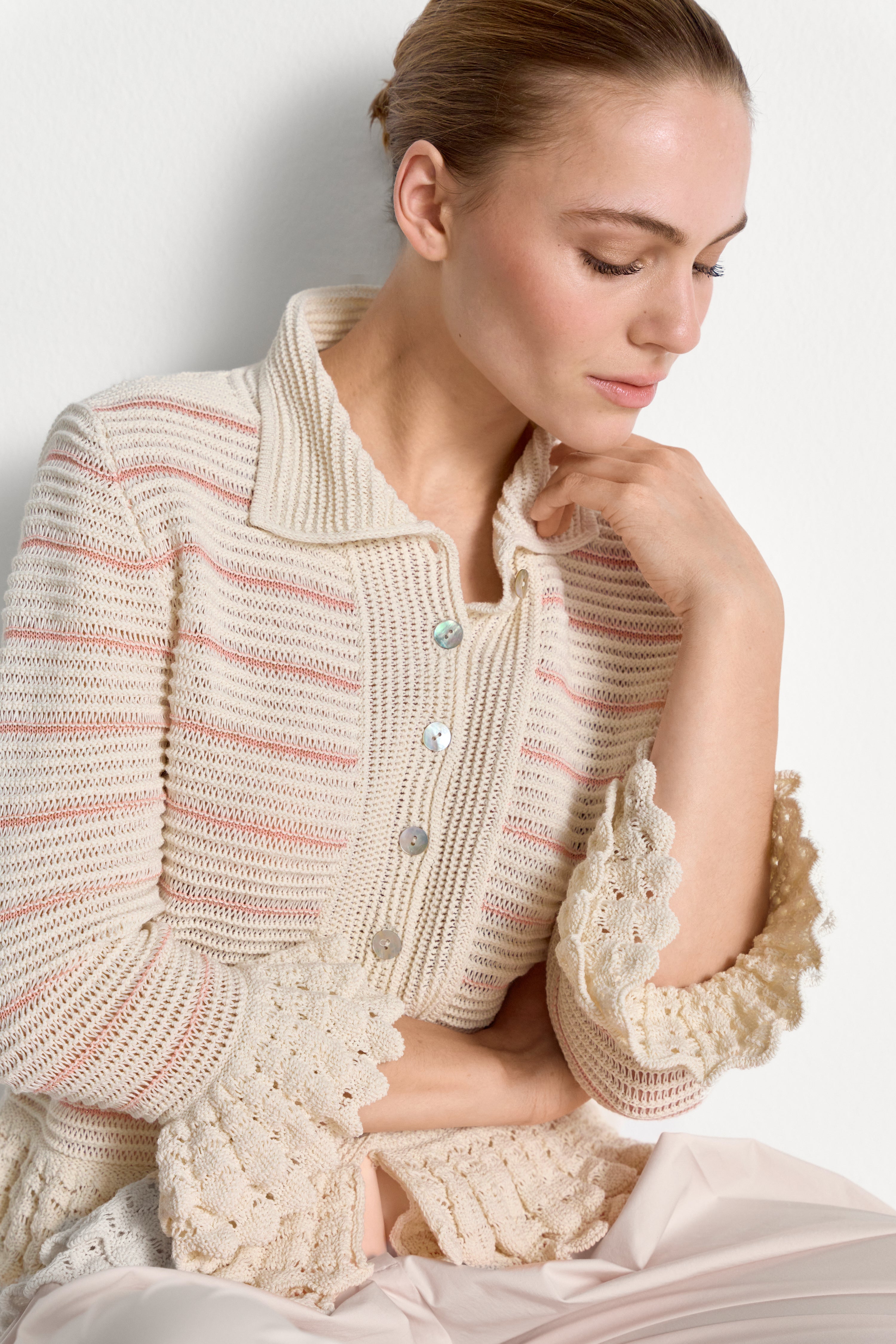 Strickcardigan - Rüschen