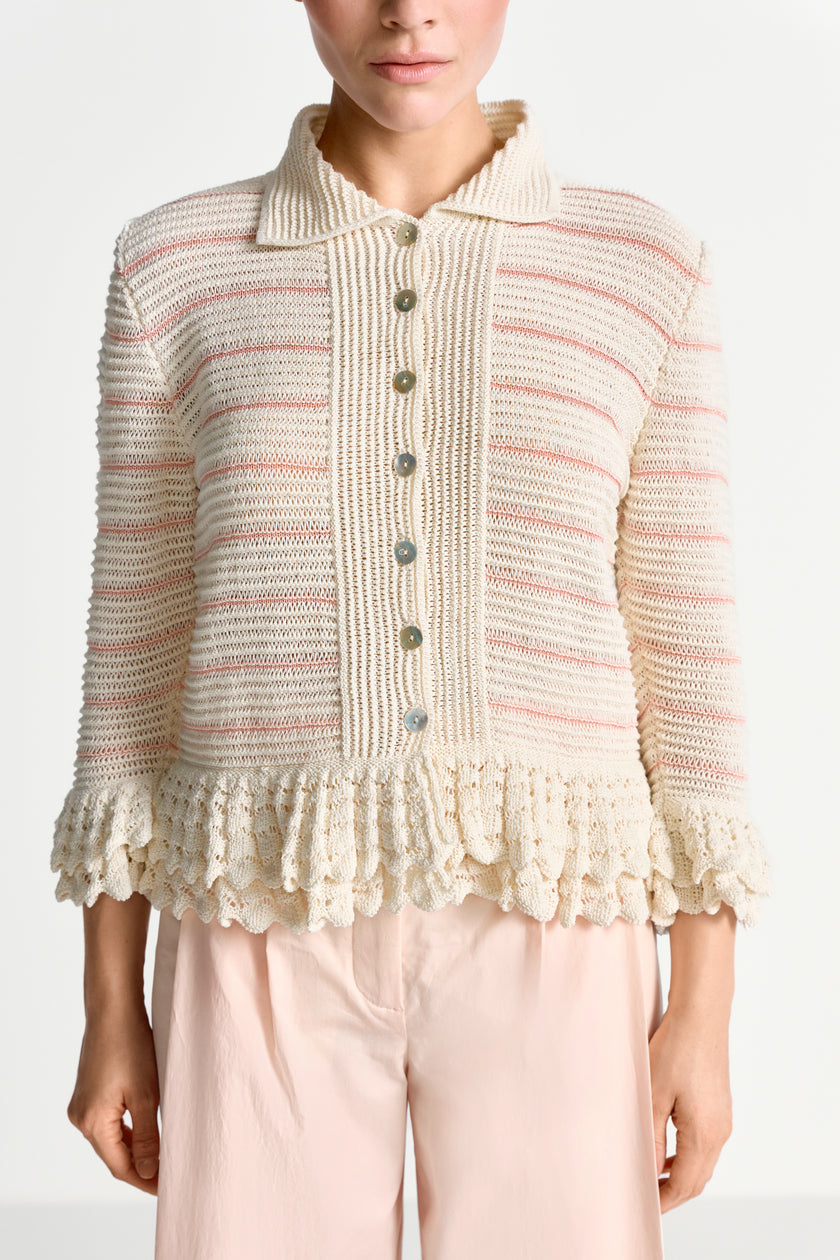 Strickcardigan - Rüschen