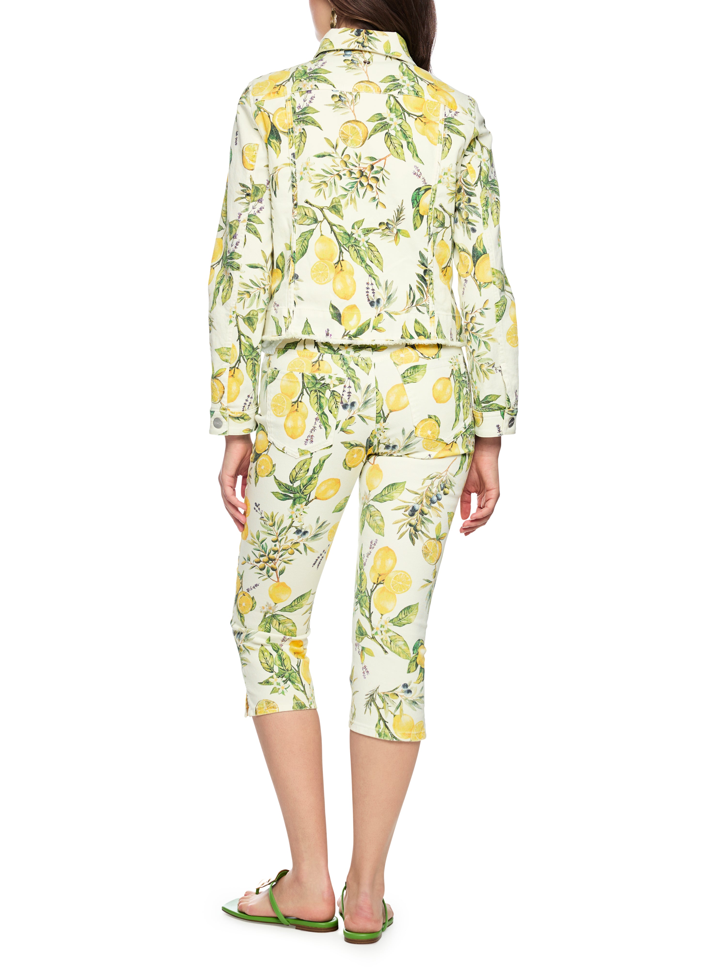 Jeansjacke - Zitronen-Print