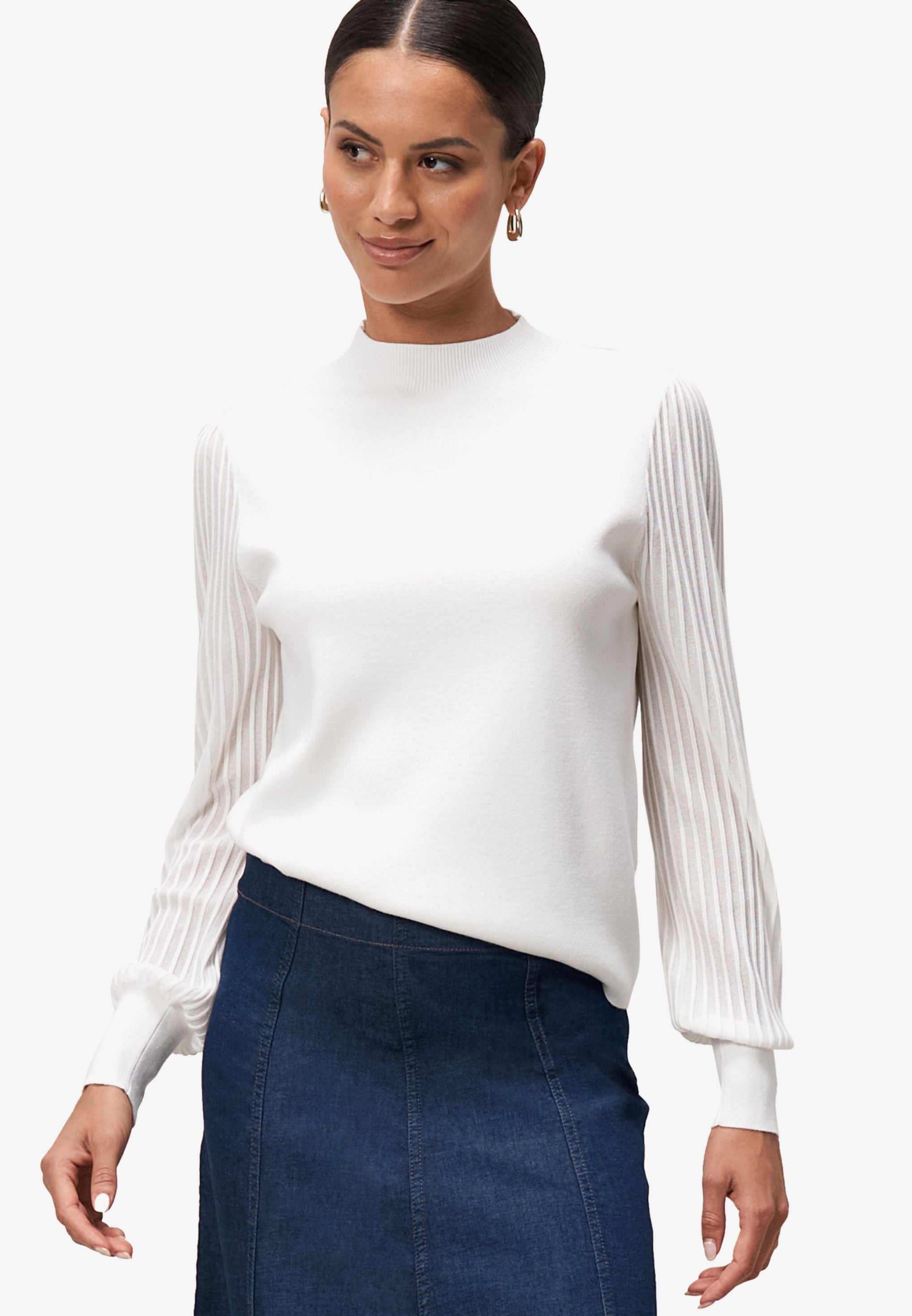 Strickpullover - transparente Ärmel