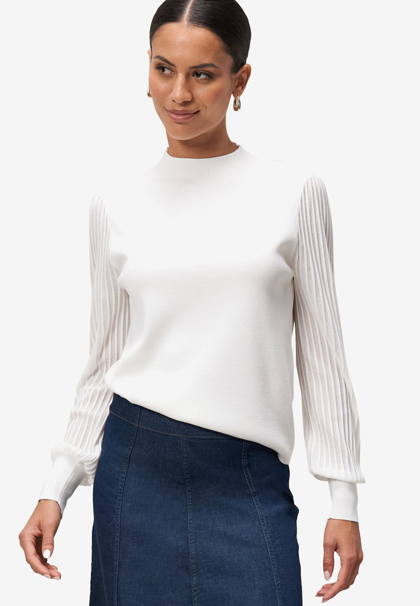 Strickpullover - transparente Ärmel