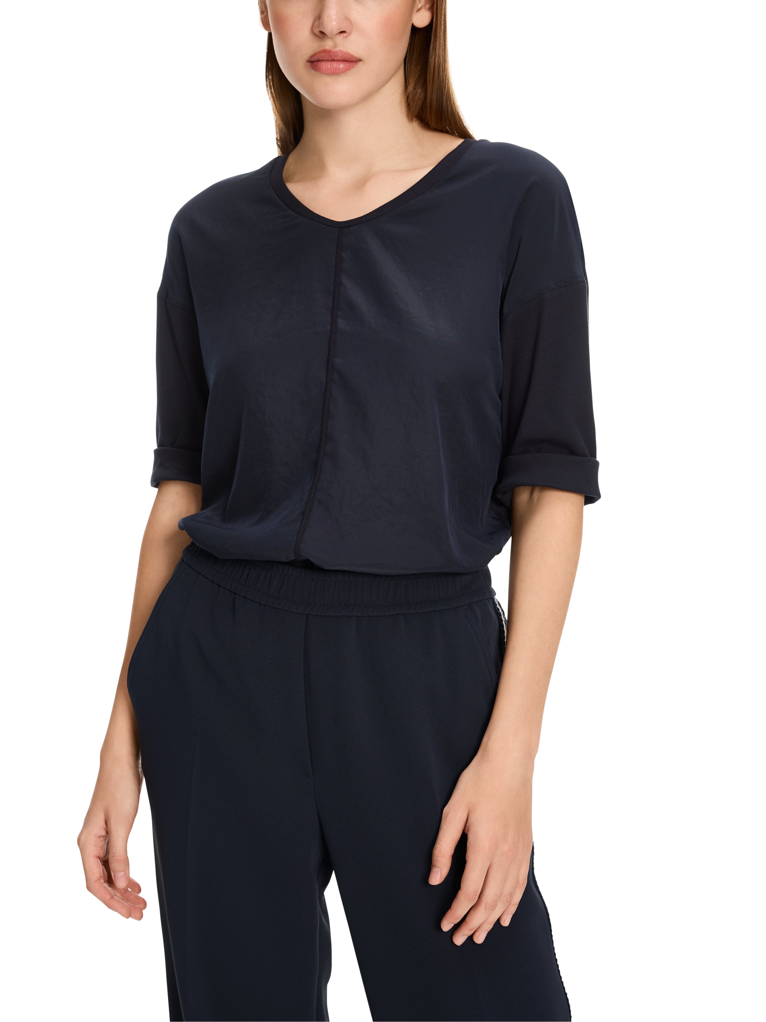 Blusenshirt  - Material-Mix