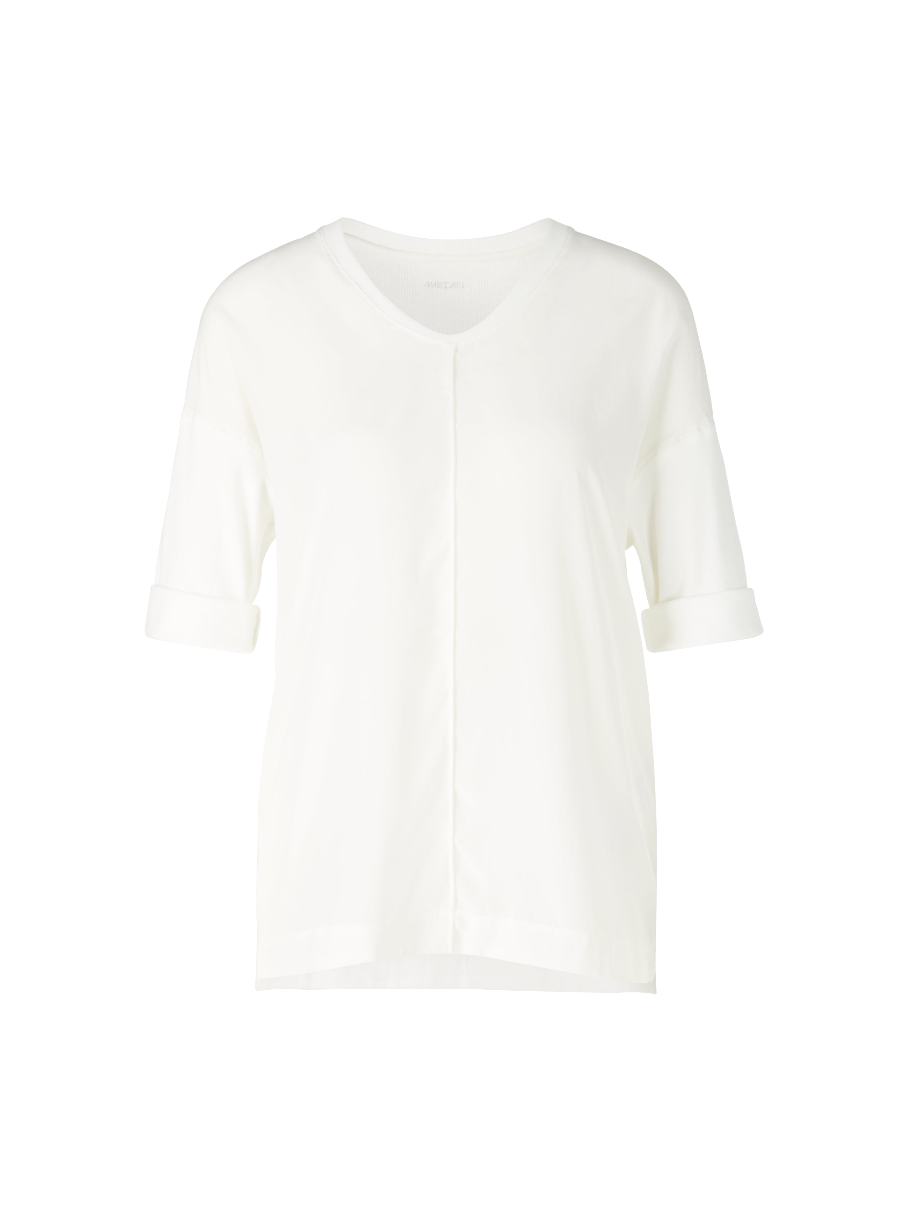 Blusenshirt aus Material-Mix