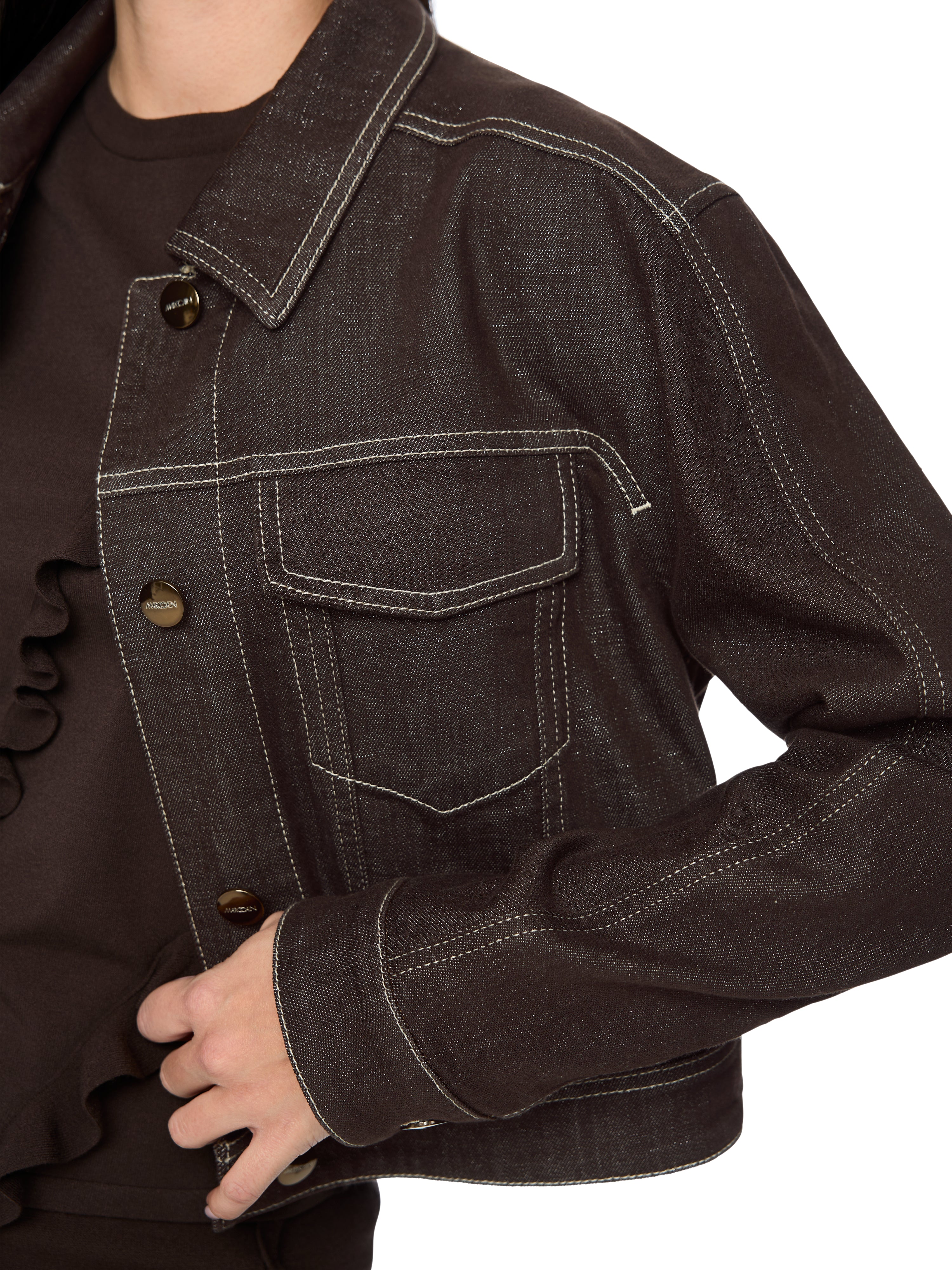 Jeansjacke - Lurexgarn