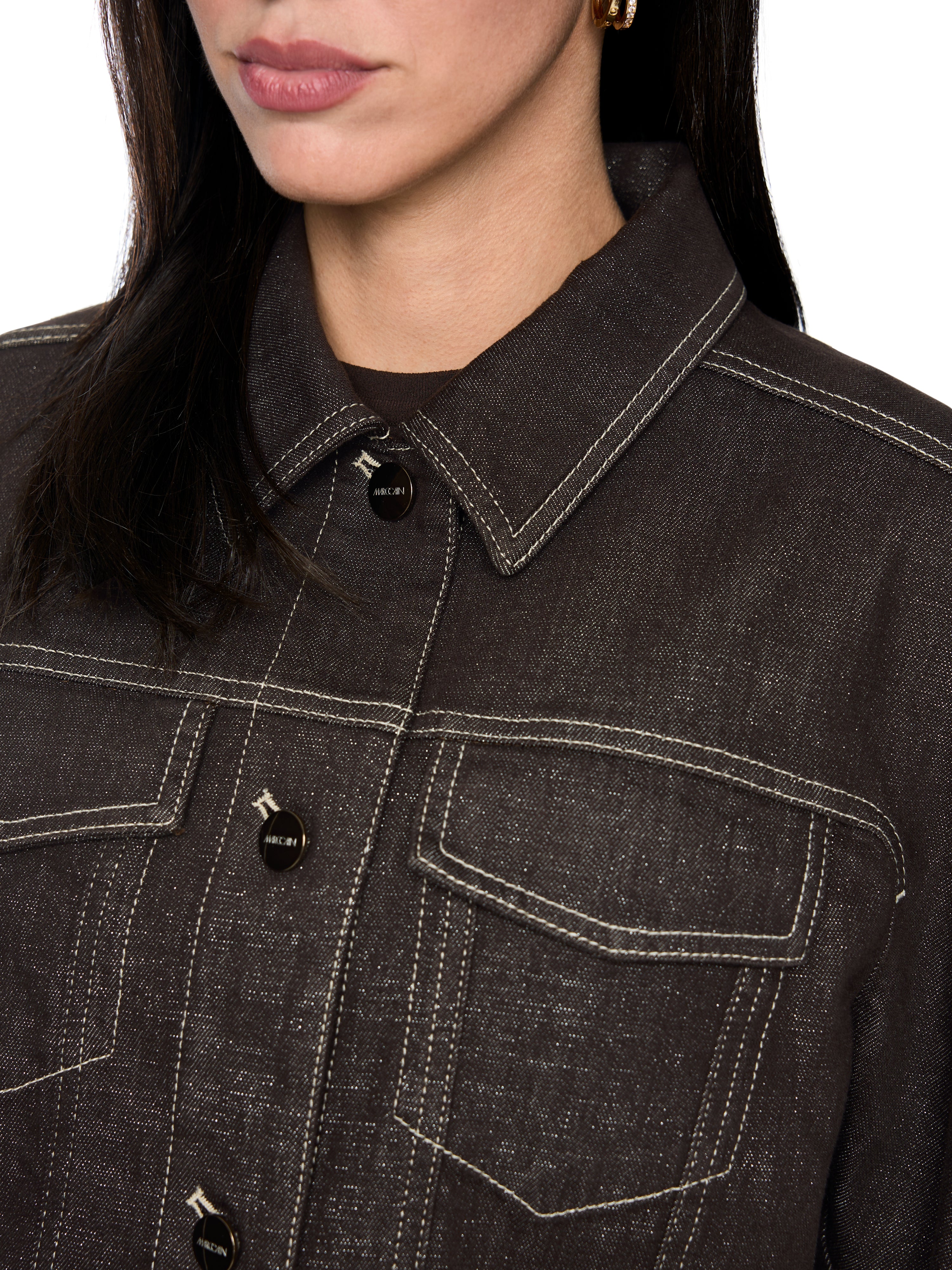 Jeansjacke - Lurexgarn