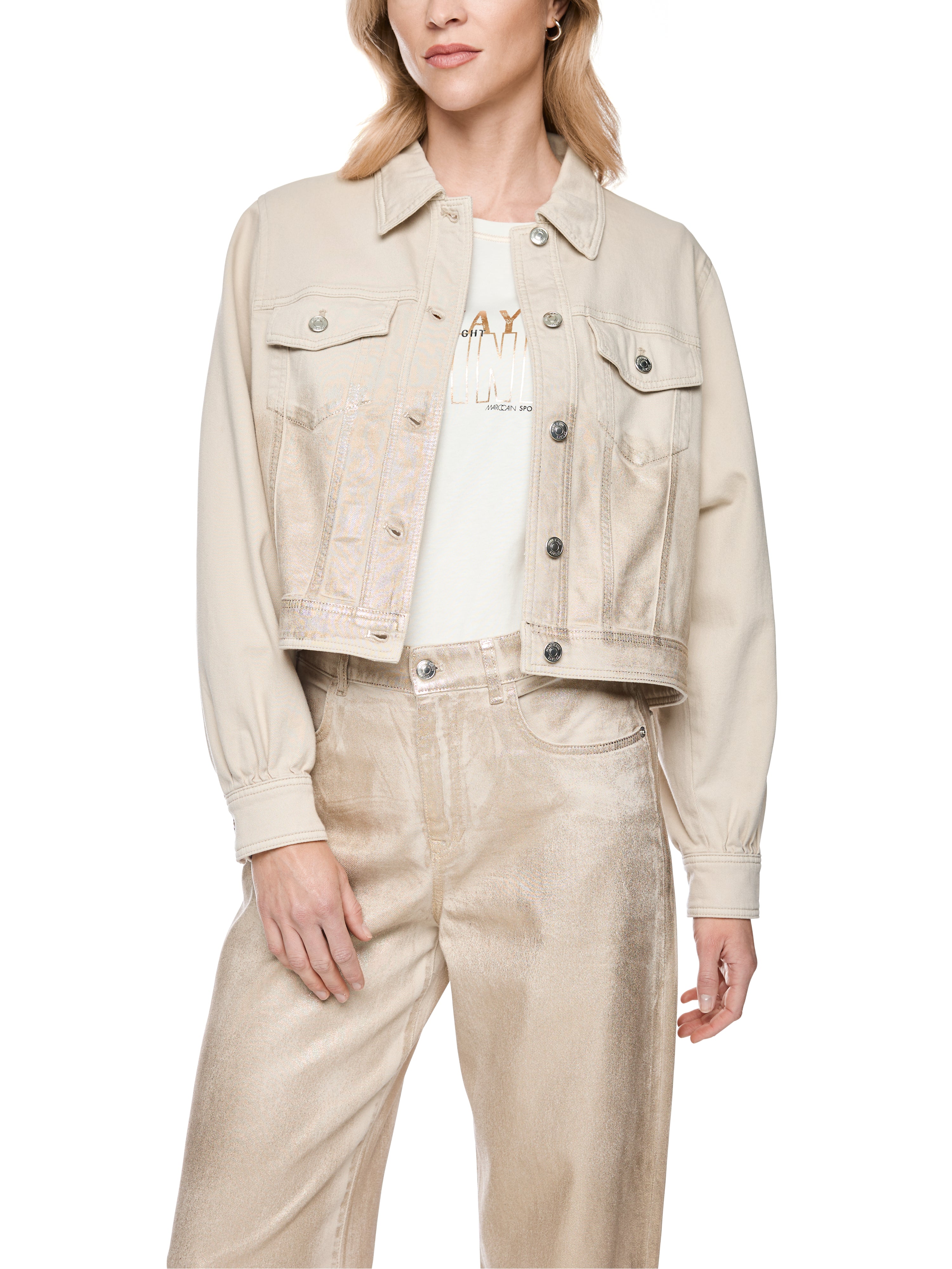 Denimjacke - Gold-Finish