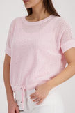 Ajour-Strickpullover mit Strasssteinen