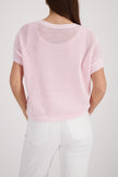 Ajour-Strickpullover mit Strasssteinen