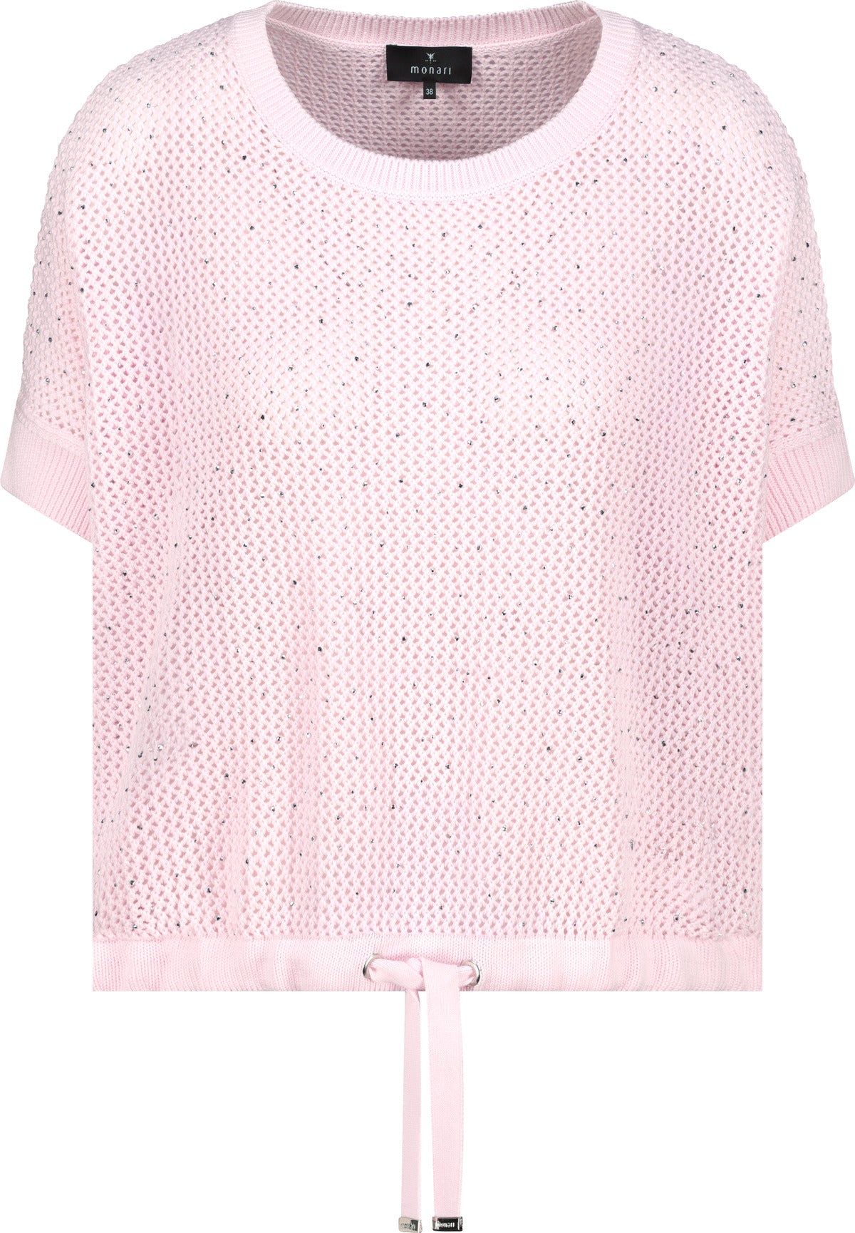 Ajour-Strickpullover mit Strasssteinen