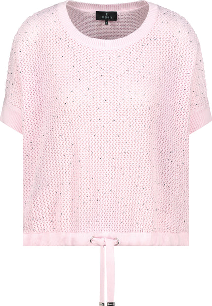 Ajour-Strickpullover mit Strasssteinen