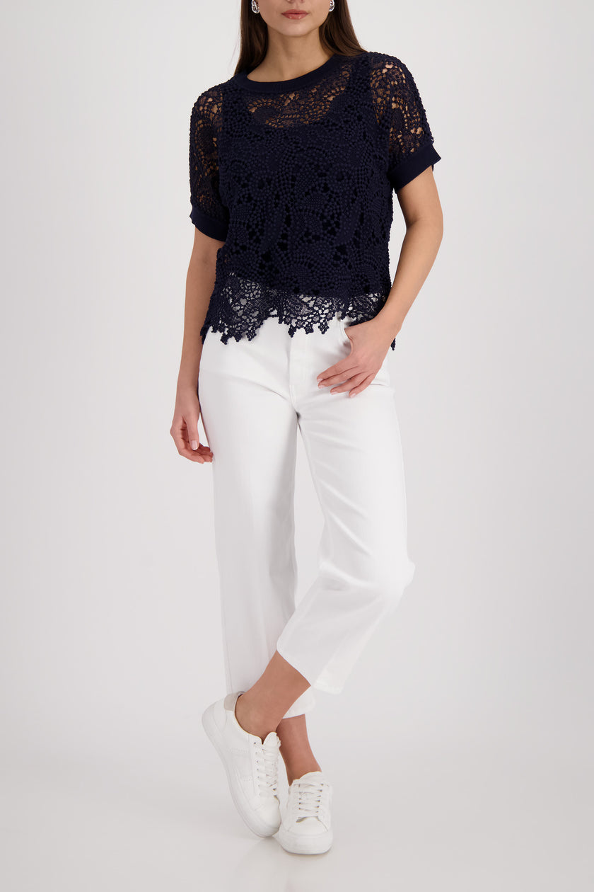 Pullover - Spitzenmuster
