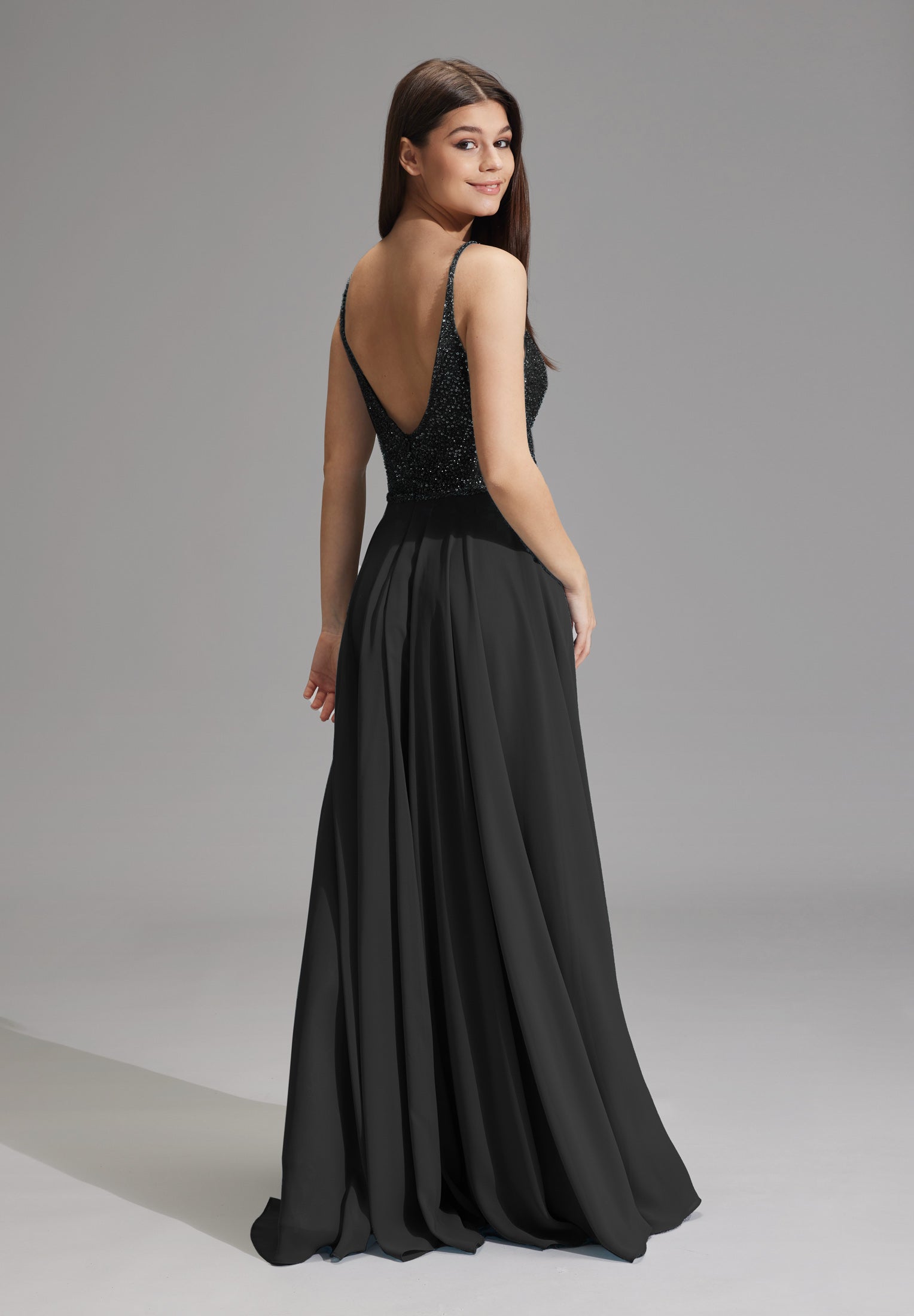 Abendkleid -Materialmix