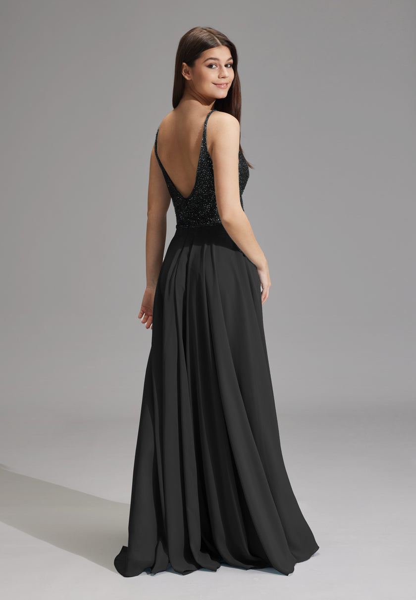Abendkleid -Materialmix