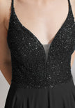 Abendkleid -Materialmix