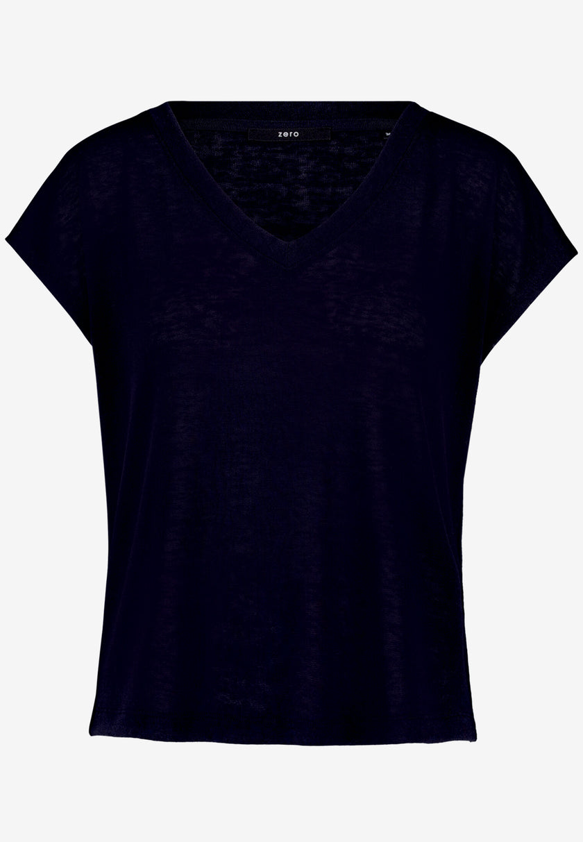 Basic-T-Shirt  mit V-Ausschnitt