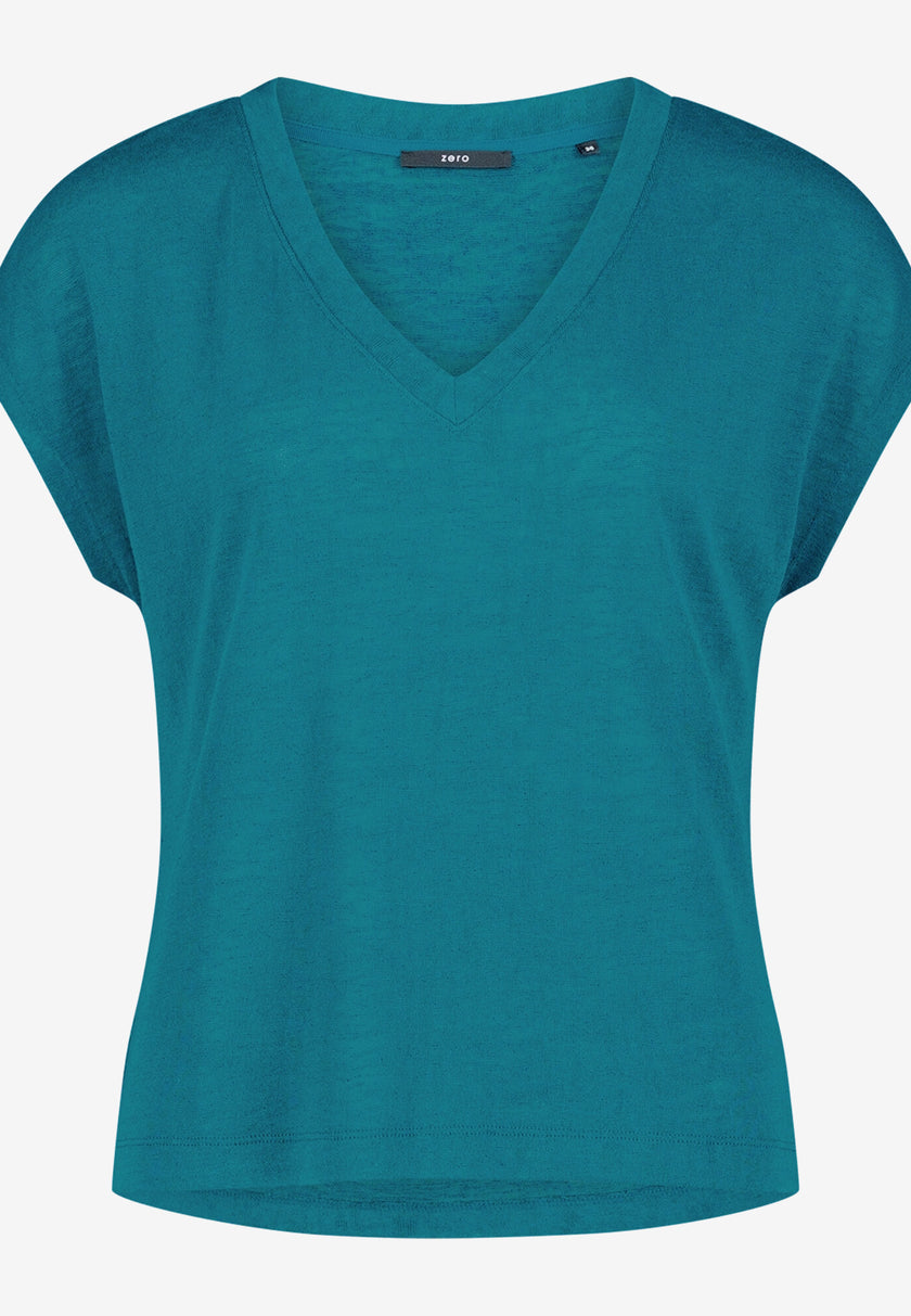 Basic-T-Shirt  mit V-Ausschnitt