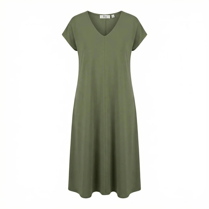 Midikleid - V-Neck