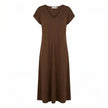 V-neck dress long