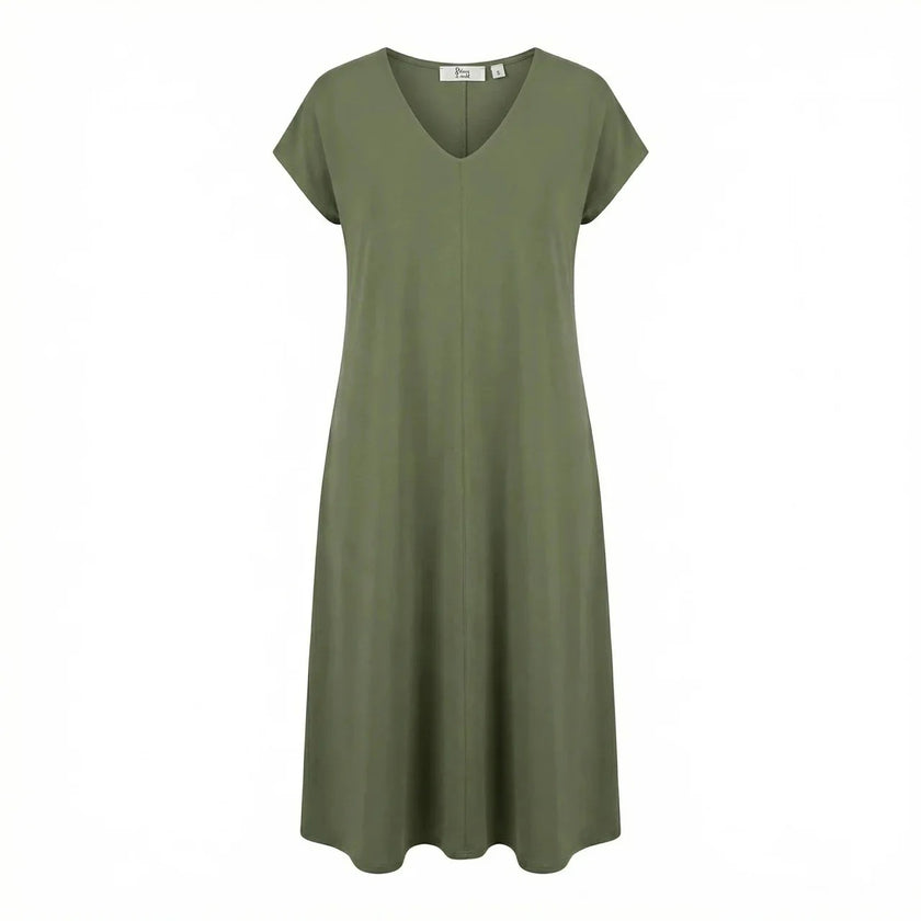 V-neck dress long