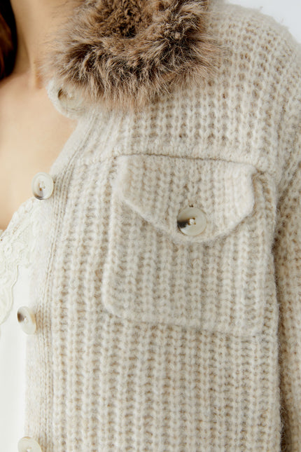 Strickjacke - Fake Fur