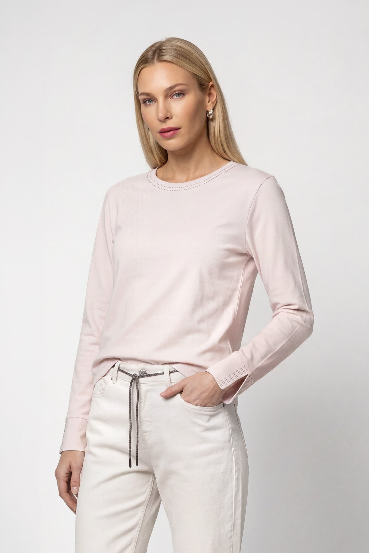 Langarmshirt mit Strassdetails