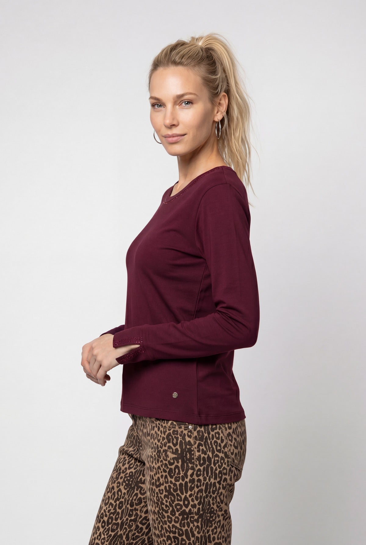 Langarmshirt - Strassbesatz