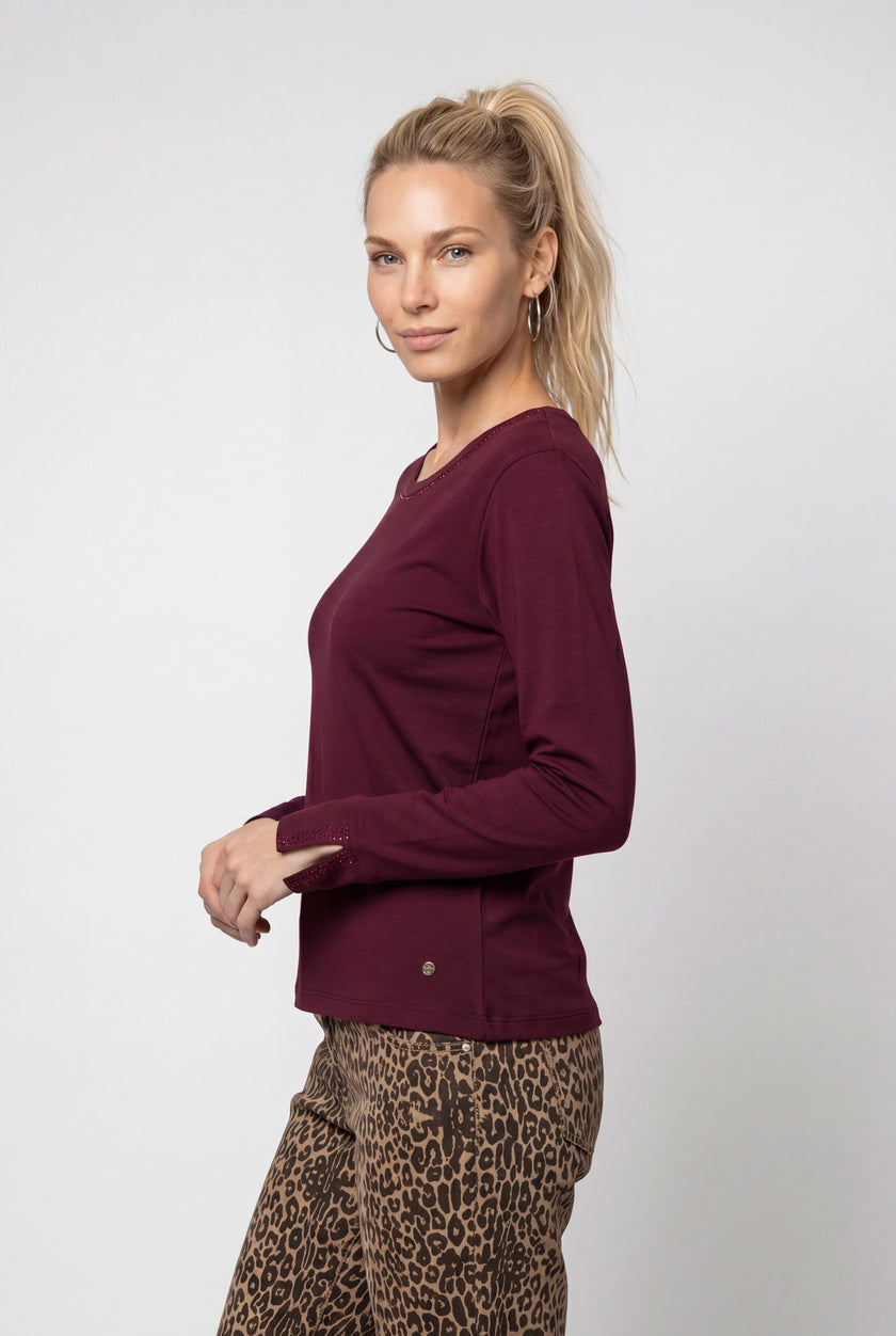 Langarmshirt - Strassbesatz