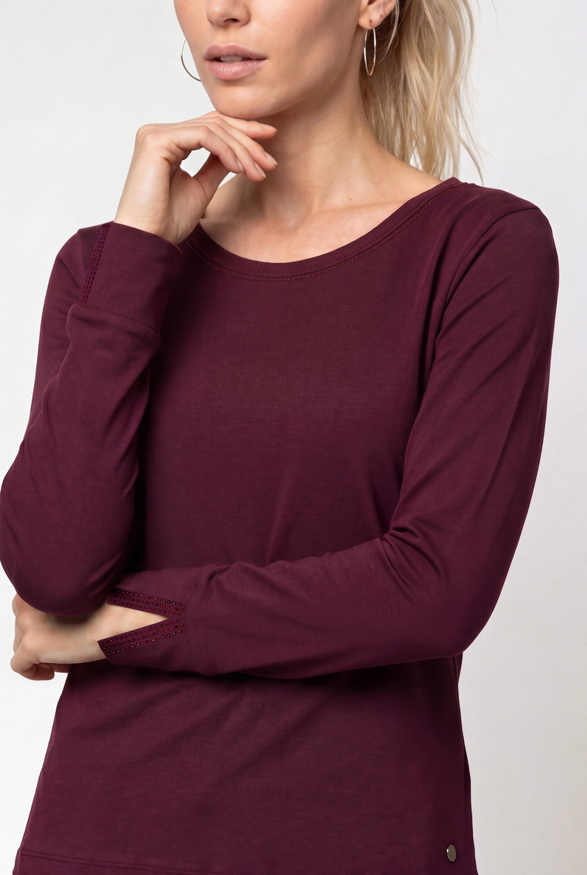Langarmshirt - Strassbesatz