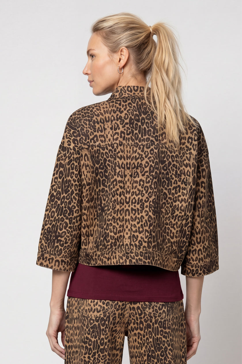 Jeansjacke - Animalprint