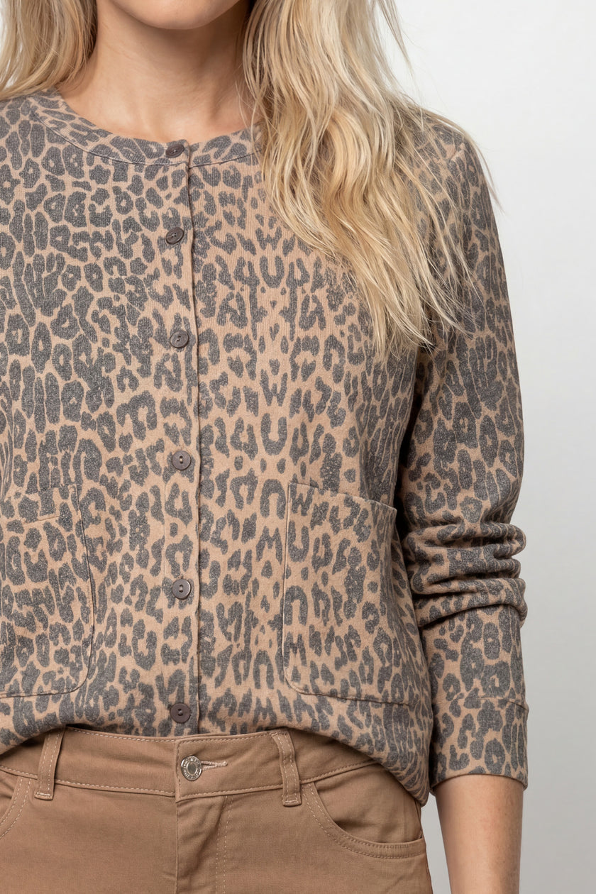 Strickjacke - Animalprint