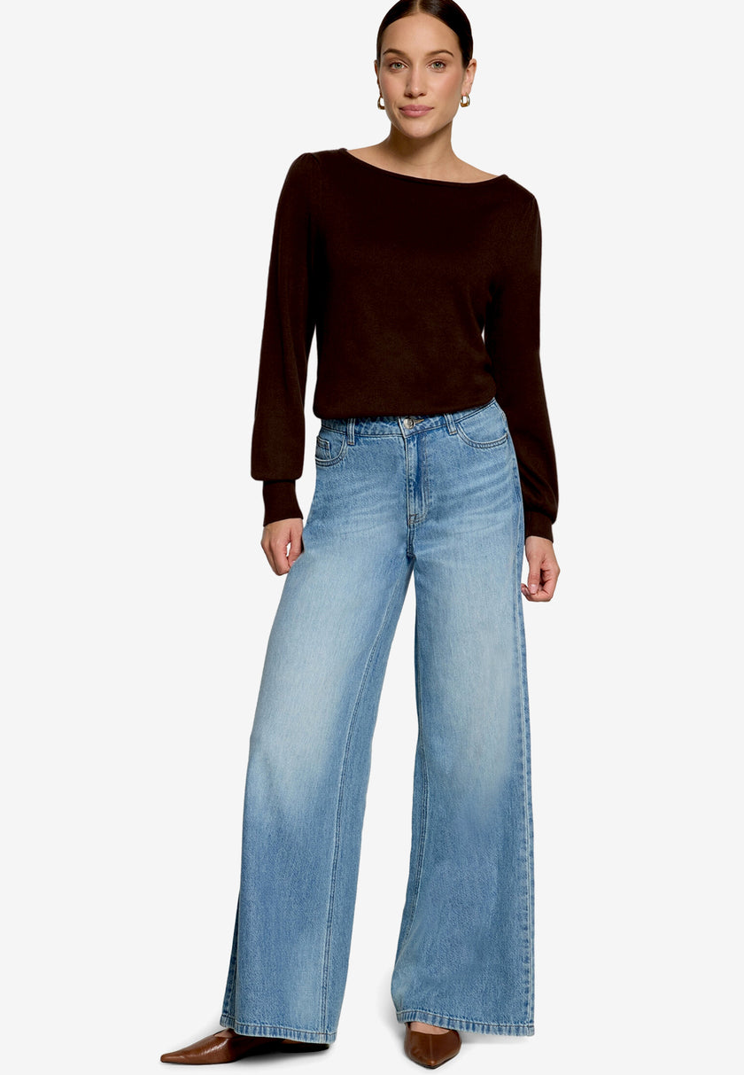 Feinstrickpullover  - U-Boot Ausschnitt