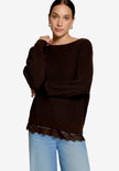 Strickpullover - Spitzenkante
