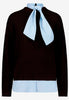 Strickpullover - Bluseneinsatz