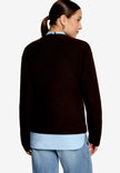 Strickpullover - Bluseneinsatz