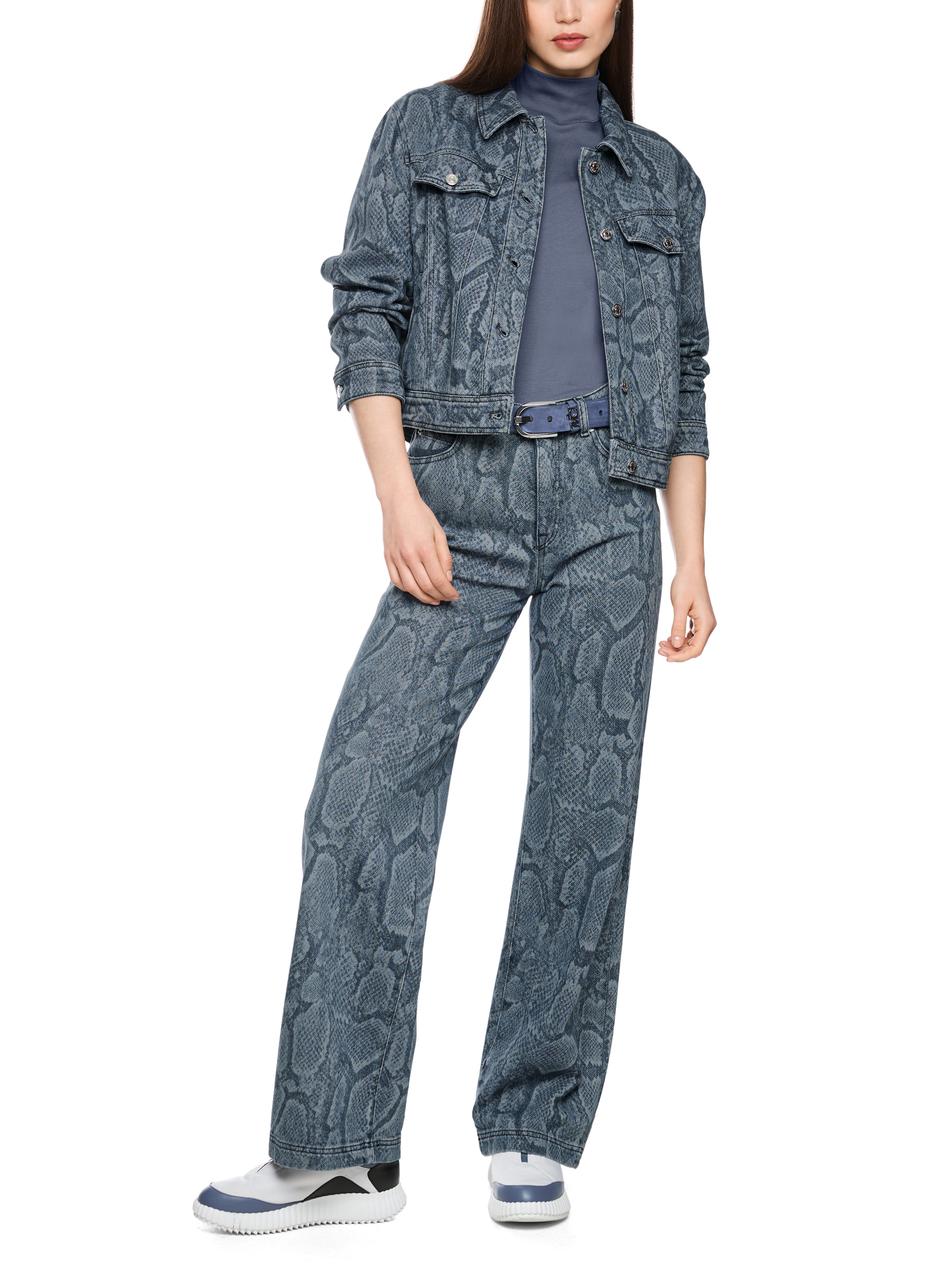 Denimjacke - Animal Print