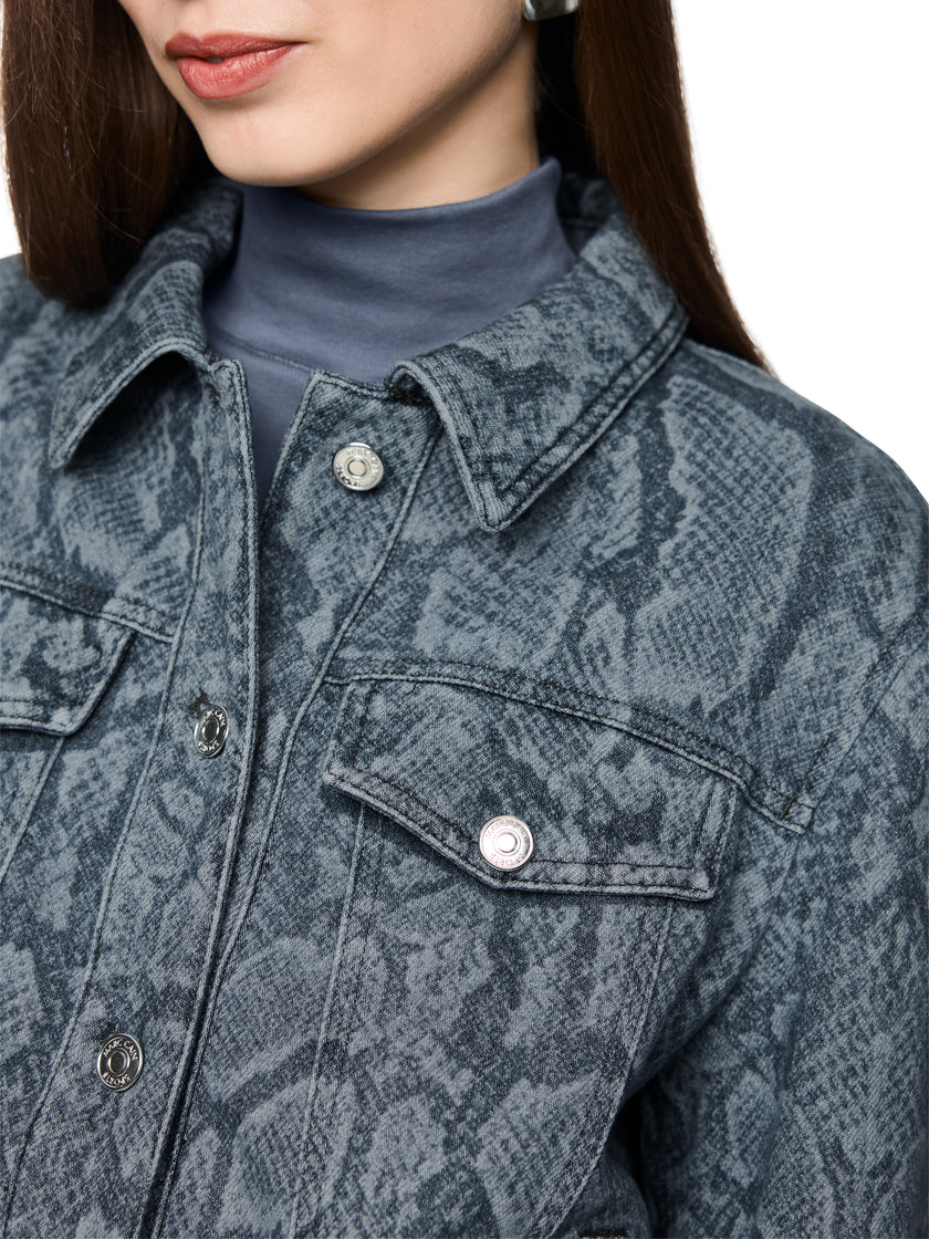 Denimjacke - Animal Print