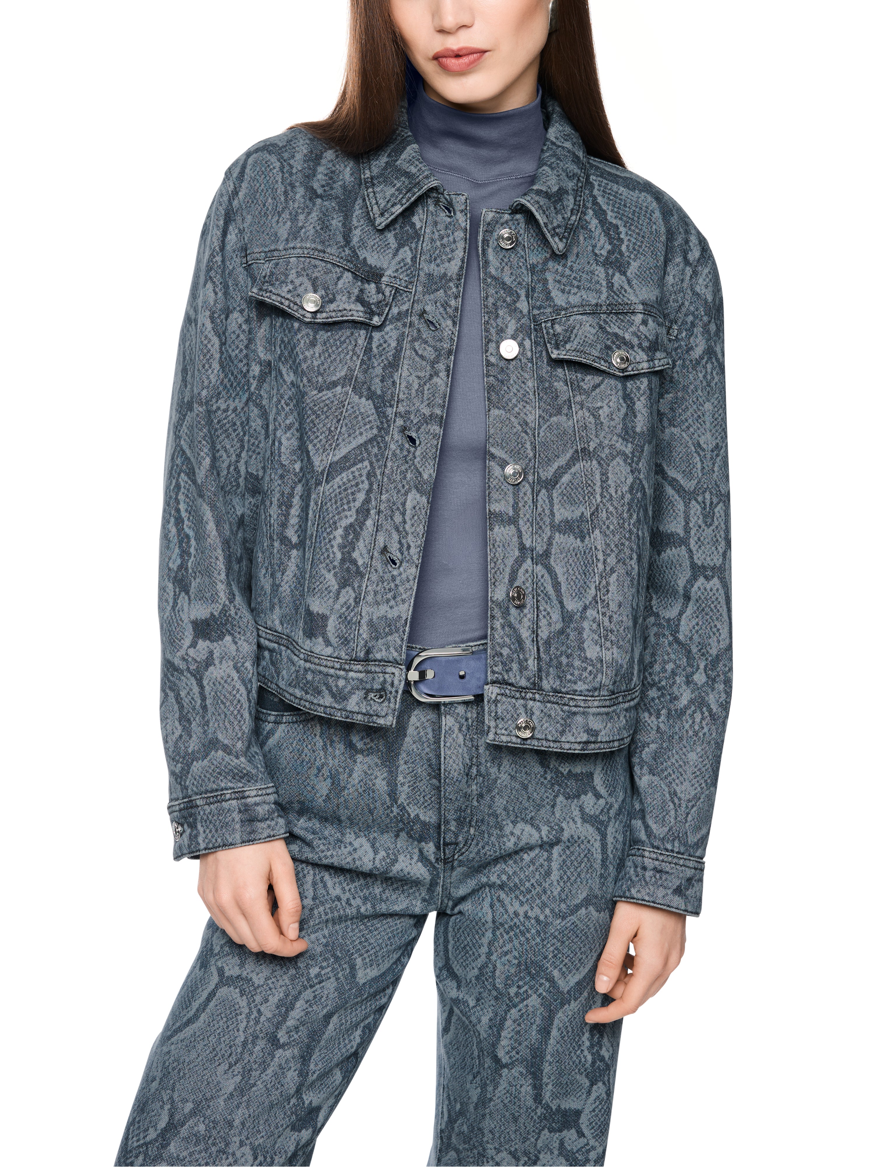 Denimjacke - Animal Print