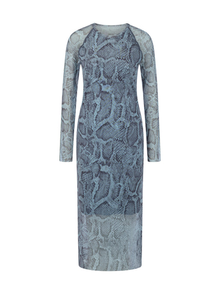 Mesh-Kleid - Animal Print