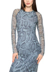 Mesh-Kleid - Animal Print