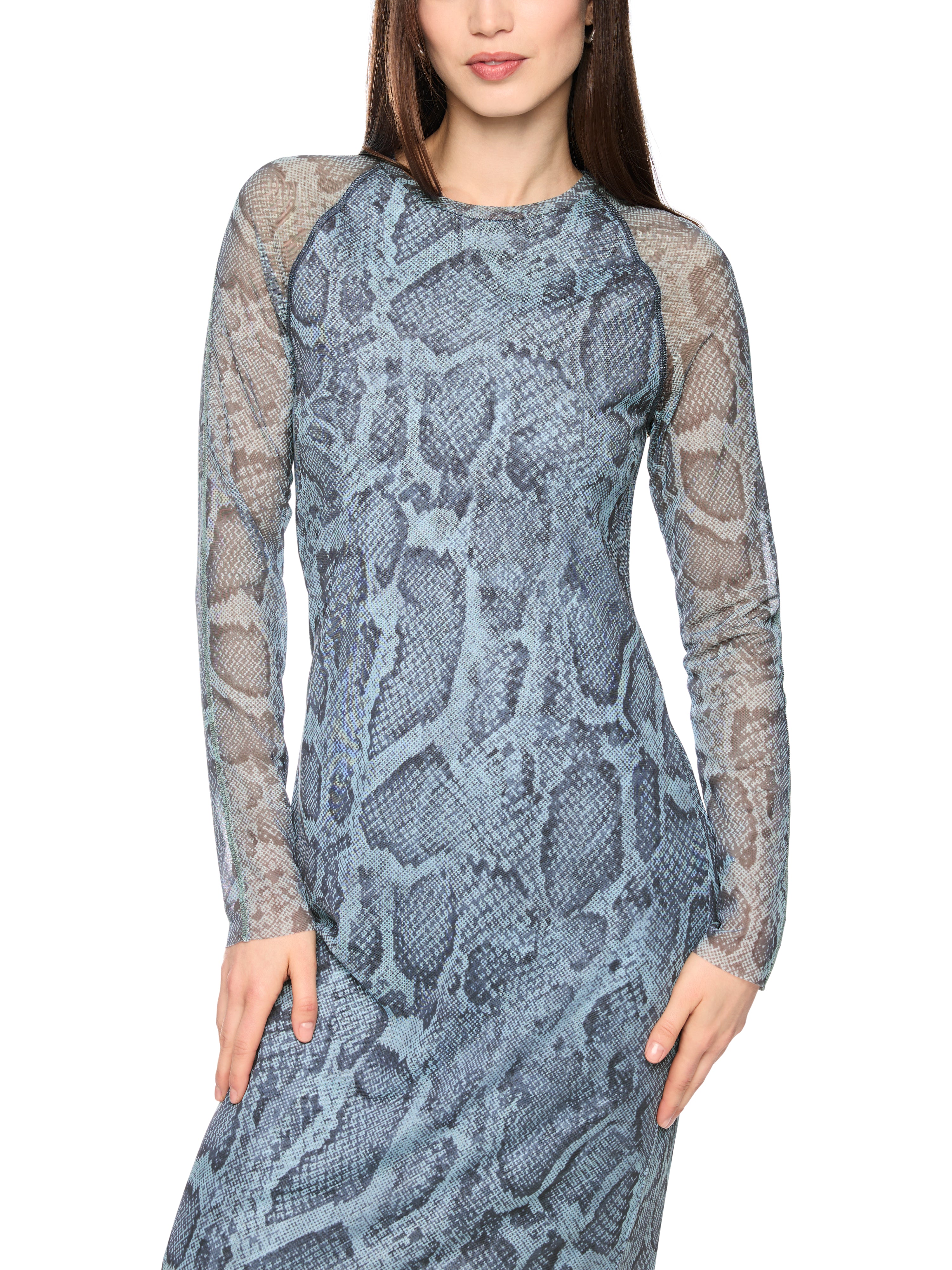 Mesh-Kleid - Animal Print