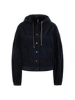 Cordjacke mit Kapuze